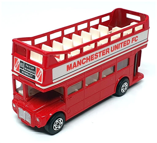 Corgi Appx 12cm Long 469 - AEC Routemaster Open Top Bus (Manchester Utd) Red