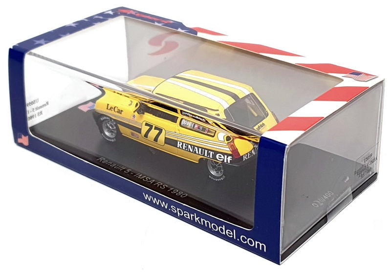 Spark 1/43 Scale US059 - Renault 5 #77 IMSA RS 1980 P. Jacquemart - Yellow