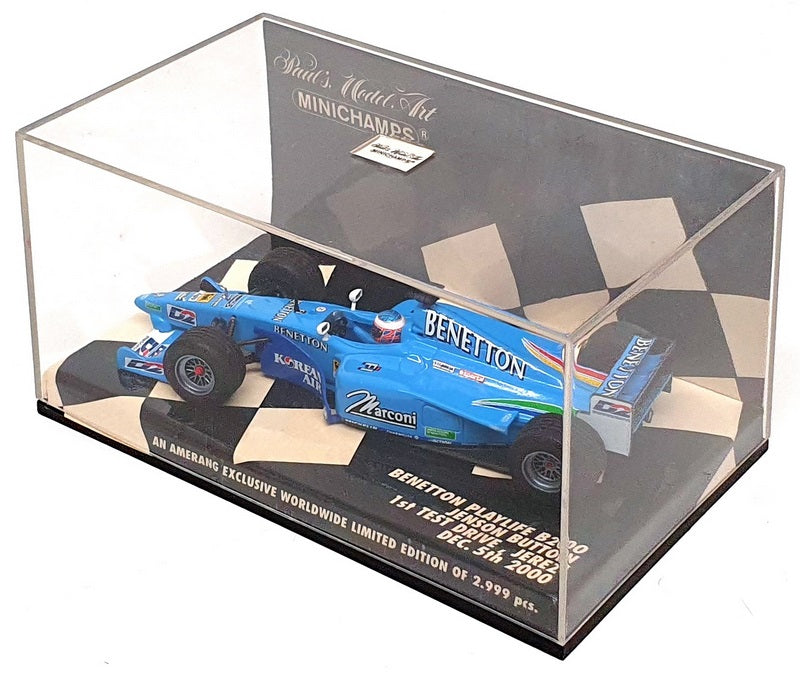 Minichamps 1/43 Scale 433 000111 F1 Benetton Playlife B200 1st Test Jerez 2000