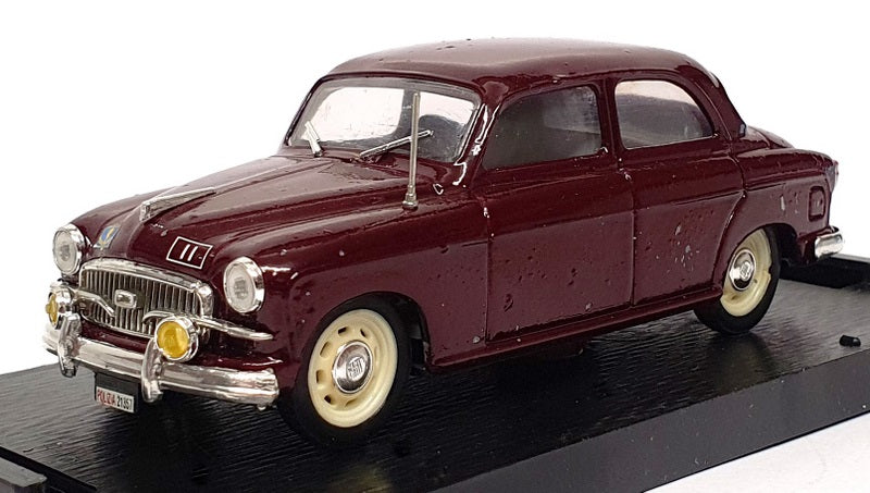 Brumm 1/43 Scale R307 - 1956 Fiat 1400B Polizia Stradale - Maroon