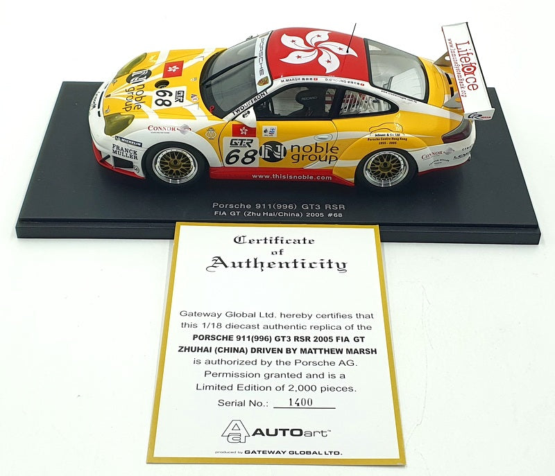 Autoart 1/18 Scale Diecast 80582 - Porsche 911 GT3 RSR 2005 FIA Round 9 Marsh