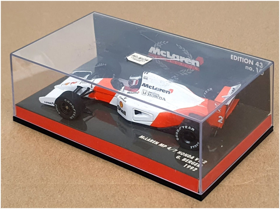 Minichamps 1/43 Scale 530 924302 - F1 McLaren MP4/7 Honda V12 G. Berger 1992