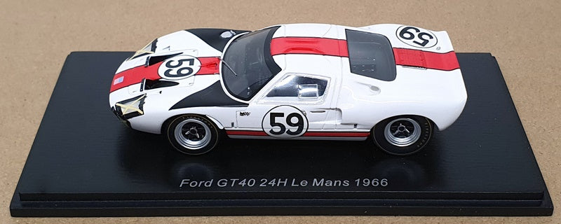 Spark 1/43 Scale S4537 - Ford GT40 #59 24H Le Mans 1966 - White/Red