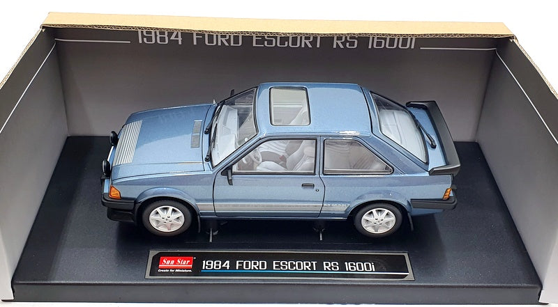 Sun Star 1/18 Scale Diecast 4999 - 1984 Ford Escort RS 1660i - Caspian Blue