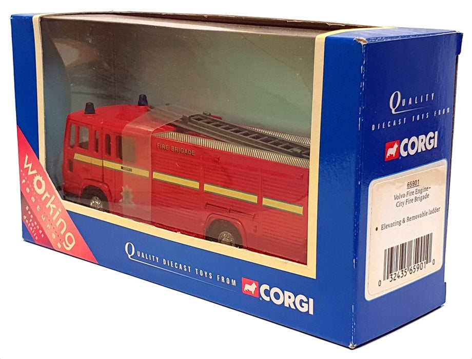 Corgi Appx 15cm Long Diecast 65901 - Volvo Fire Engine City Fire Brigade - Red