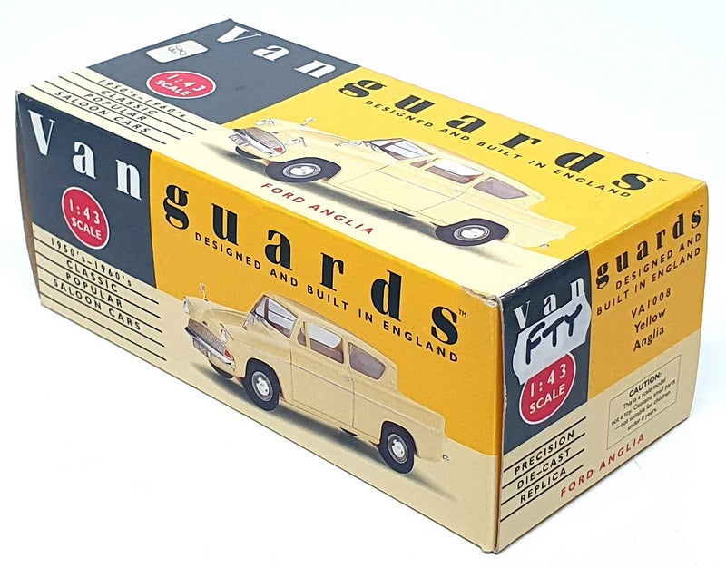 Vanguards 1/43 Scale Diecast VA1008 - Ford Anglia - Yellow