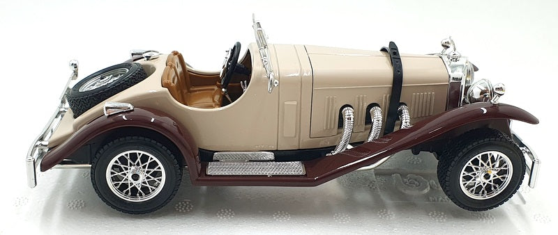 Burago 1/24 Scale Diecast 1509 - 1928 Mercedes Benz SSK - Beige/Maroon