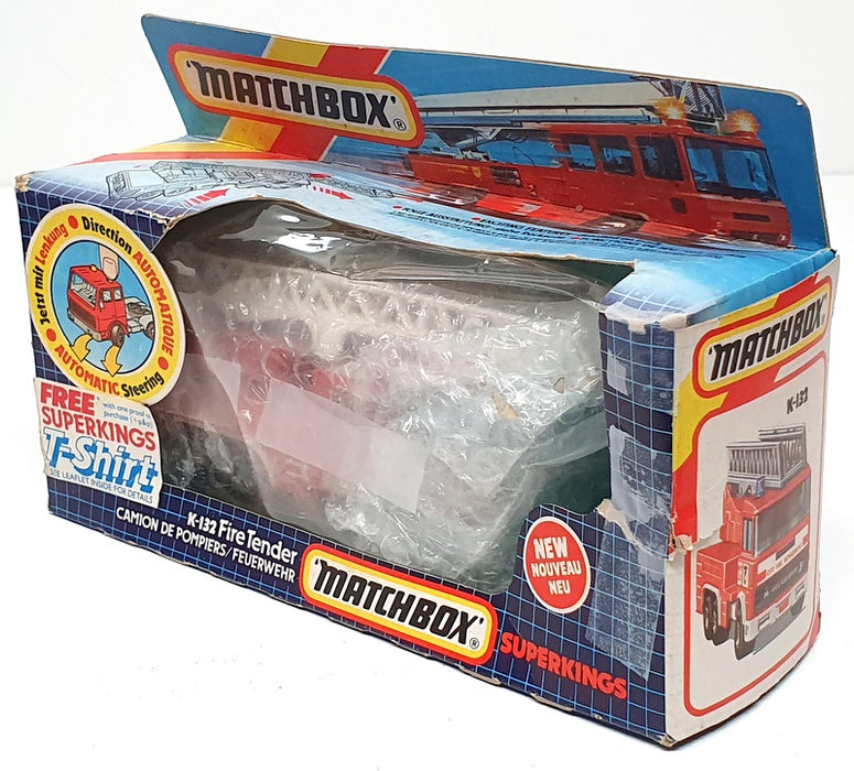 Matchbox 14cm Long Diecast K-132 - Magirus Deutz Fire Tender - Red/White