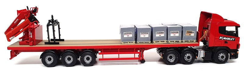 Corgi 1/50 Scale CC12217 - Scania Crane Trailer & Load (Marley) Red/Blue