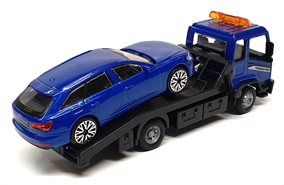 Burago 1/43 Scale 18-31418 - Flatbed Tow Truck & Audi - Blue — R.M.Toys Ltd