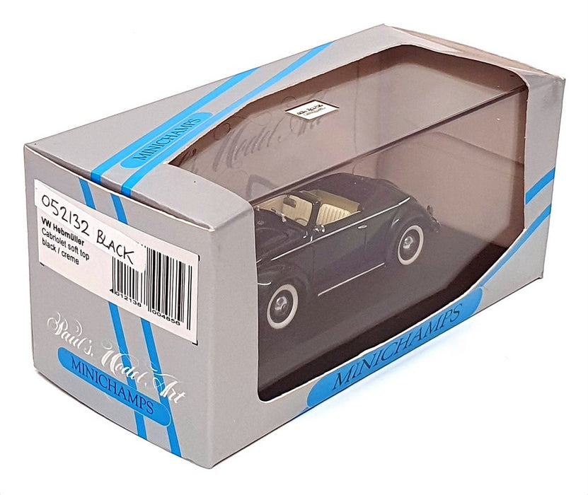 Minichamps 1/43 Scale 052132 - Volkswagen Hebmuller Cabriolet Open - Black