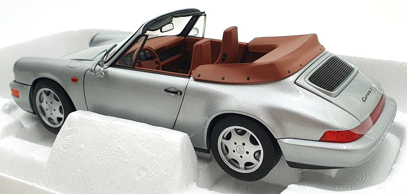 Norev 1/18 Scale Diecast 187330 - Porsche 911 Carrera 2 Cabriolet 1990 Silver