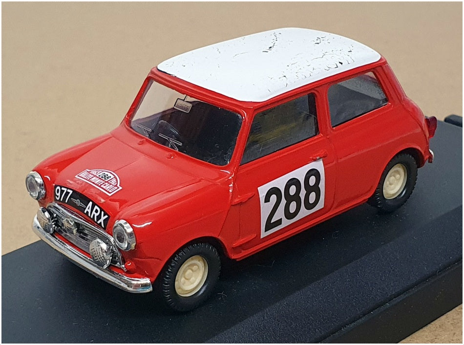 Vitesse 1/43 Scale 58SM77 - Morris Mini #288 Monte Carlo 1963 - Red/White Roof