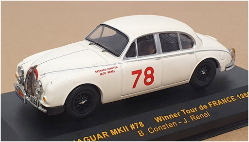 Ixo 1/43 Scale RAC098 - Jaguar Mk2 #78 Winner Tour de France 1960 - White