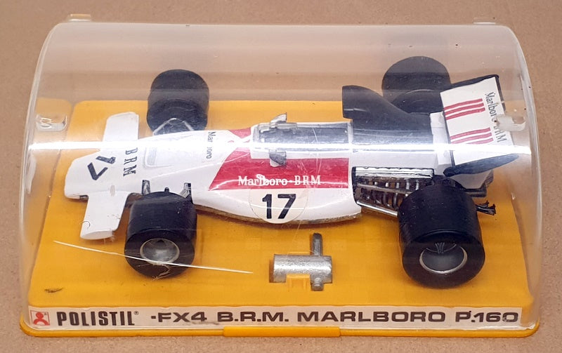 Polistil 16.5cm Long Diecast FX4 - F1 B.R.M. P.160 Race Car M/Boro- White/Red