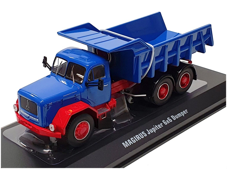 Ixo 1/43 Scale Diecast TRUD004 - Magirus Jupiter 6x6 Dump Truck - Blue/Red