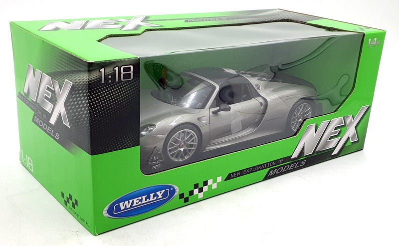 Welly 1/18 Scale Diecast 18051W - Porsche 918 Spyder Carbon Roof - Grey