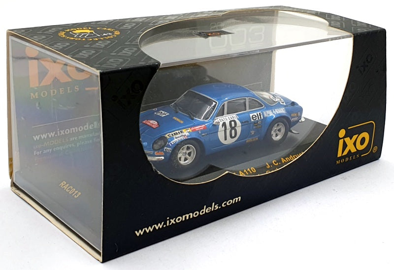 Ixo 1/43 Scale Diecast RAC013 - Alpine Renault A110 1st Monte-Carlo 1973 #18