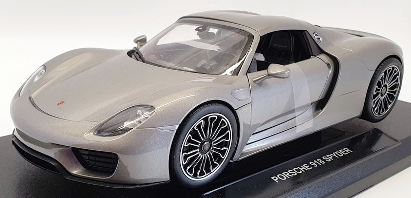 Welly 1/18 Scale Diecast 18051W - Porsche 918 Spyder With Roof - Grey