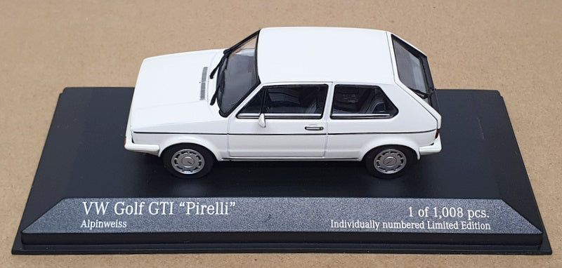 Minichamps 1/43 Scale 400 055171 - 1983 Volkswagen VW Golf GTi Pirelli - White