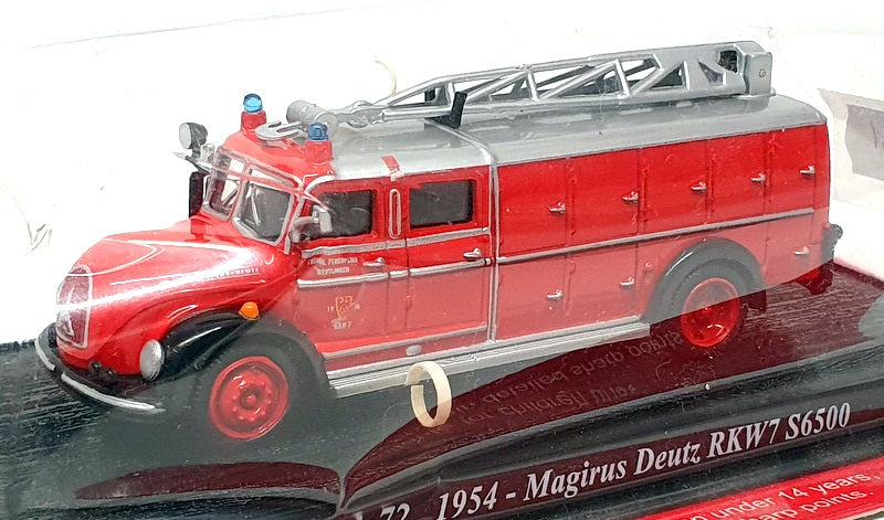 Del Prado 1/72 Scale FEN31 - 1954 Magirus Deutz RKW7 S6500 Fire Truck - Red