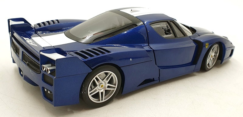 Hot Wheels 1/18 Scale Diecast DC9824S - Ferrari FXX TMGM - Blue/White Stripes