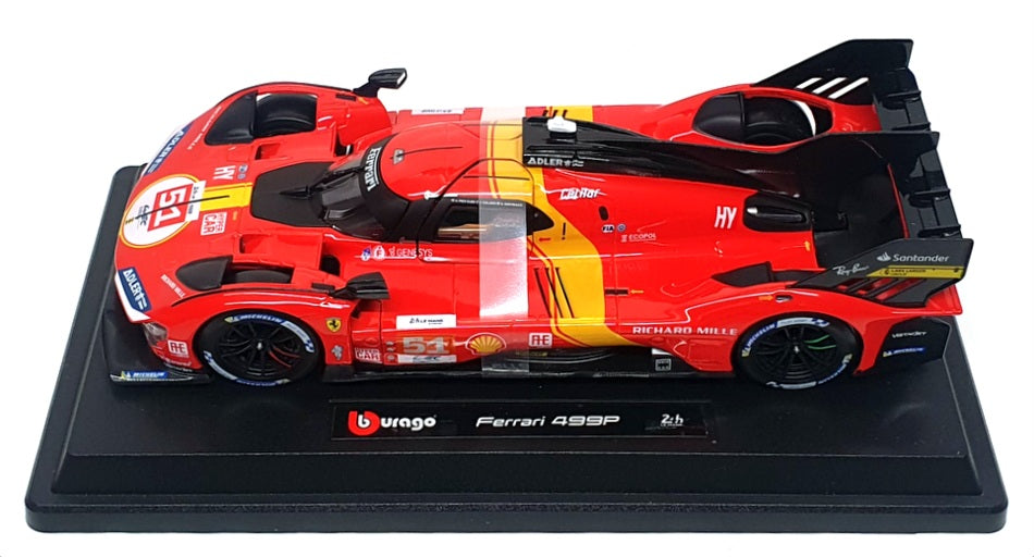 Burago 1/24 Scale 18-26309 - Ferrari 499P #51 24H Le Mans 2023 - Red