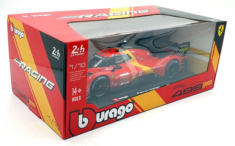 Burago 1/18 Scale 18-16301 - Ferrari 499P #51 24H Le Mans 2023 - Red