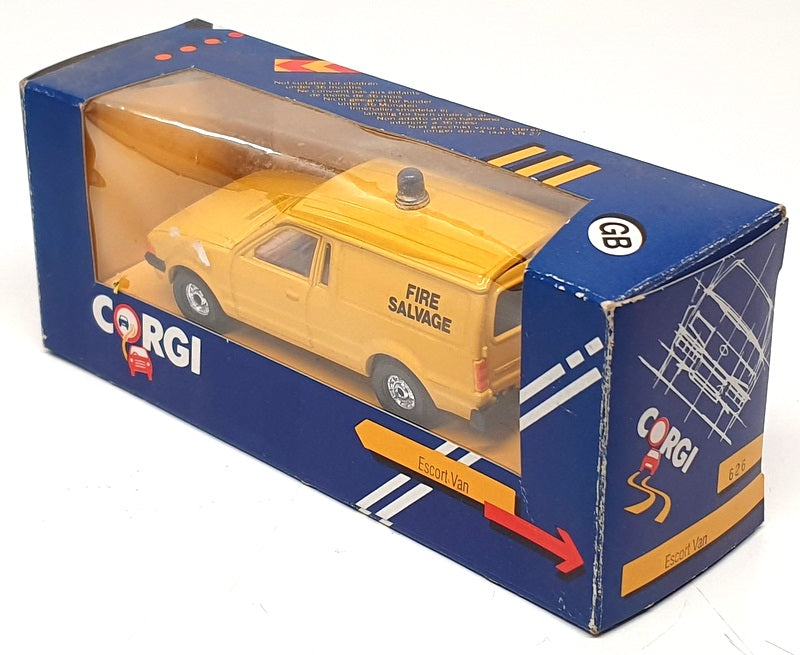 Corgi Appx 11.5cm Long 626 - Ford Escort Van (Fire Salvage) Yellow