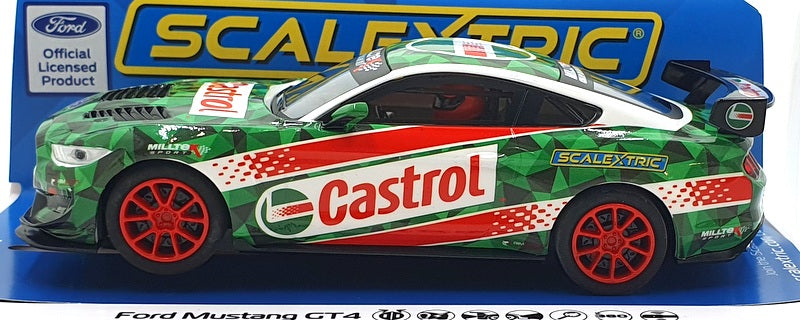 Scalextric 1/32 Scale Slot Car C4327 - Ford Mustang GT4 Castrol Drift Car Green