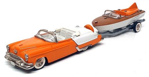 Brooklin 1/43 Scale 131124X - 1953 Oldsmobile Fiesta & 1955 Speedboat - Orange