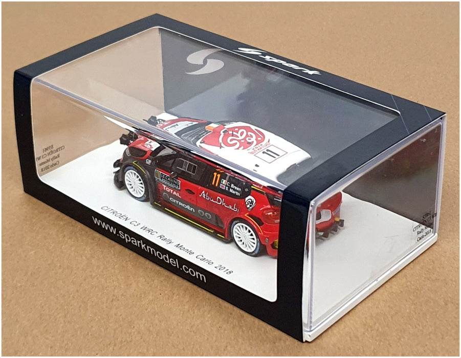 Spark 1/43 Scale S5961 - Citroen C3 #11 WRC Rally Monte Carlo 2018