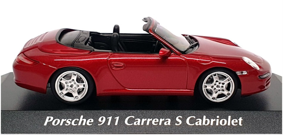 Maxichamps 1/43 Scale 940 063031 - Porsche 911 Carrera S Cabrio - Met Red