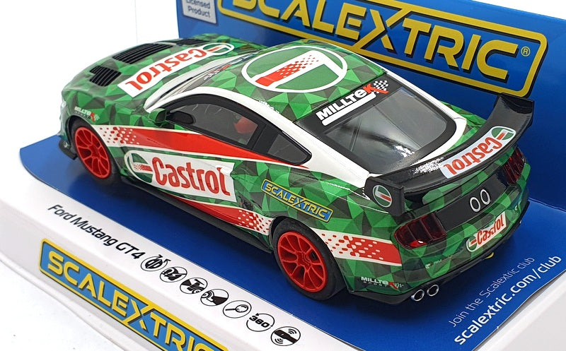 Scalextric 1/32 Scale Slot Car C4327 - Ford Mustang GT4 Castrol Drift Car Green