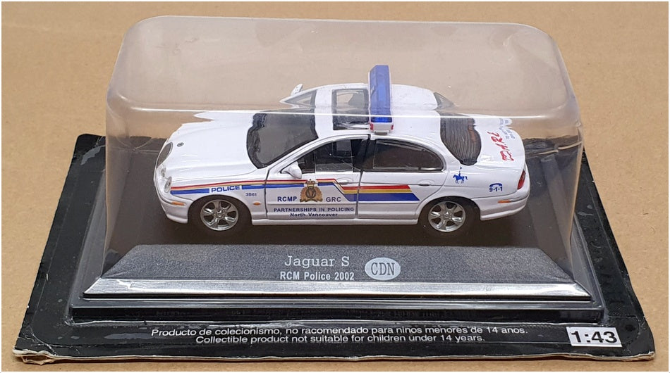 Altaya 1/43 Scale 2624 - 2002 Jaguar S RCM Police N. Vancouver - White