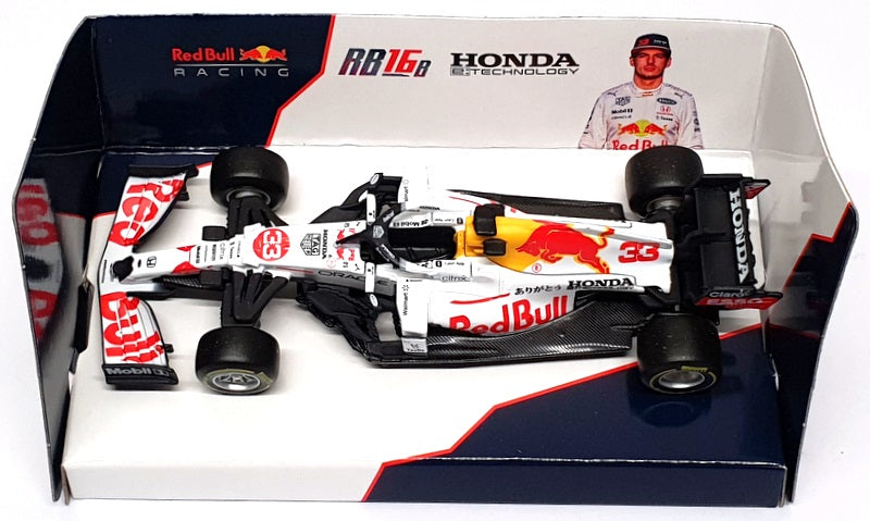 Burago 1/43 Scale 18-38055 - F1 Honda Red Bull RB16B #33 Verstappen - White