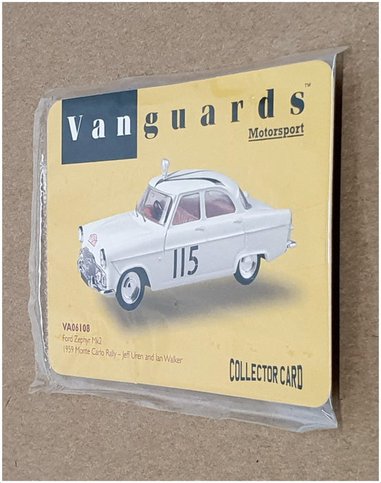 Vanguards 1/43 Scale VA06108 - Ford Zephyr Mk2 #115 Monte Carlo 1959 - White