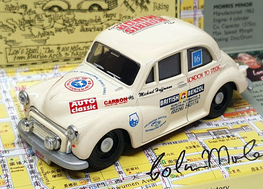 Corgi 1/43 Scale 96742 - Morris Minor London To Peking Moles/Hoffman - Ivory 