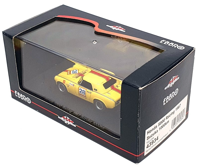 Ebbro 1/43 Scale 43934 - Honda S800 Racing 1967 Suzuka 1000Km #28 - Yellow