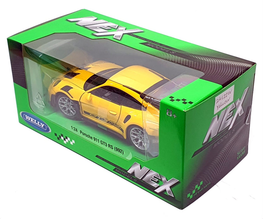 Welly NEX 1/24 Scale Diecast 24122W - Porsche 911 GT3 RS (992) - Yellow