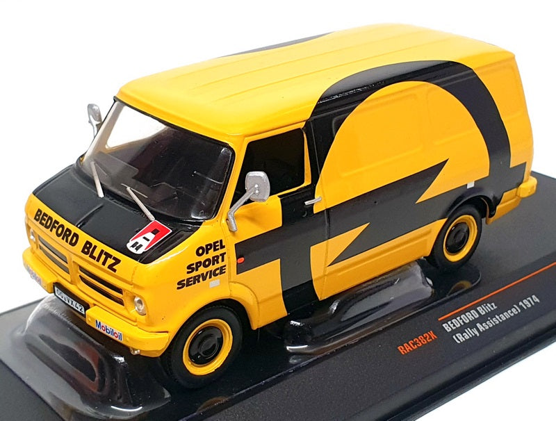 Ixo 1/43 Scale RAC382X - 1974 Bedford Blitz Rally Assistance Opel - Yellow/Black