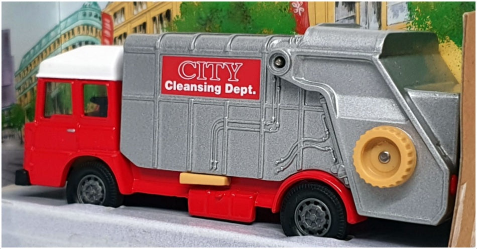 Corgi Appx 14cm Long Diecast 58601 - Refuse Truck - Red/White/Silver