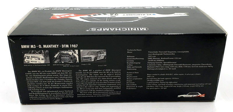 Minichamps 1/18 Scale 180 872024 - EMPTY BOX ONLY - 1987 BMW M3 DTM #24