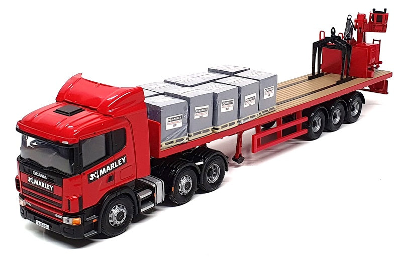 Corgi 1/50 Scale CC12217 - Scania Crane Trailer & Load (Marley) Red/Blue