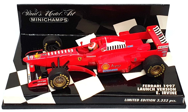 Minichamps 1/43 Scale 430 970096 - F1 Ferrari Launch Version 1997 Irvine - Red