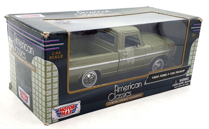 Motor Max 1/24 Scale Diecast 79315AC-GRN - 1969 Ford F-100 Pickup - Green