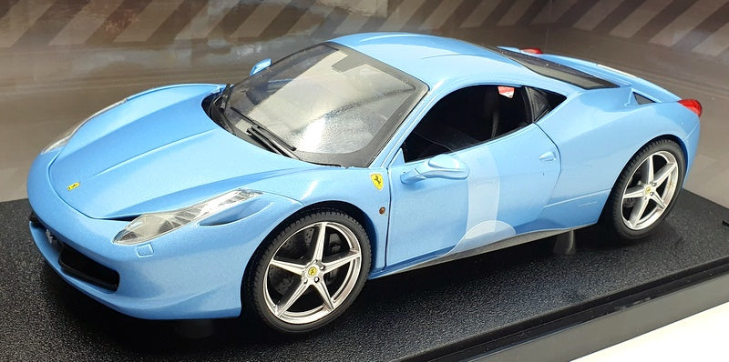 Hot Wheels 1/18 Scale Diecast T6919 - Ferrari 458 Italia - Met Blue