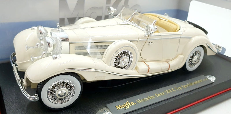 Maisto 1/18 Scale 36055 - 1936 Mercedes Benz 500K Typ Special Roaster - White