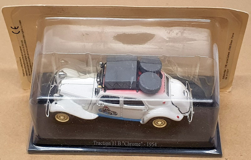 Atlas Editions 1/43 Scale 6112 517 - 1954 Citroen Traction 11B Chrome - White