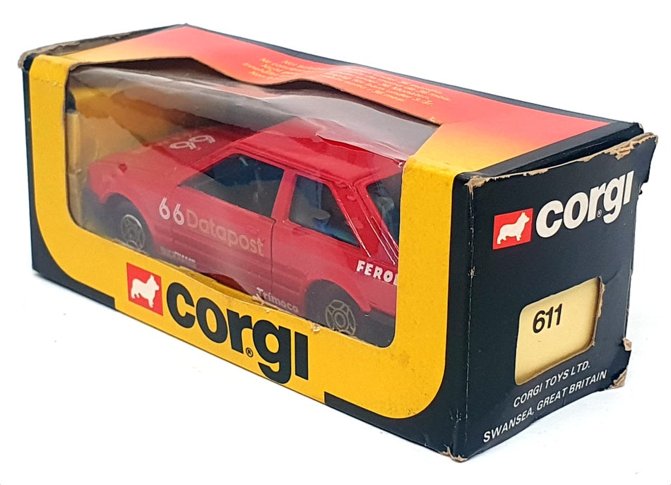 Corgi 11cm Long Diecast 611 - Ford Escort (66 Datapost) - Red